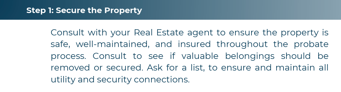 Visual checklist for home security and property management showing keys, documents, and insurance papers.